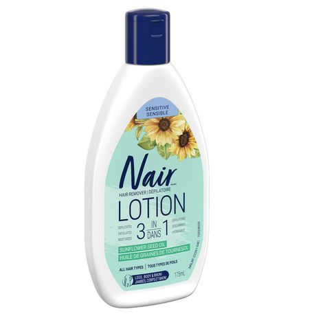 Nair 3-In-1 Hair Removal Lotion for Sensitive Skin with Sunflower Seed ...