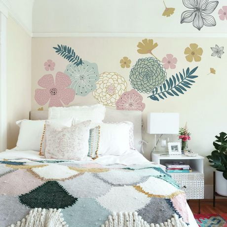 ROOMMATES PERENNIAL BLOOMS PEEL & STICK WALL DECALS