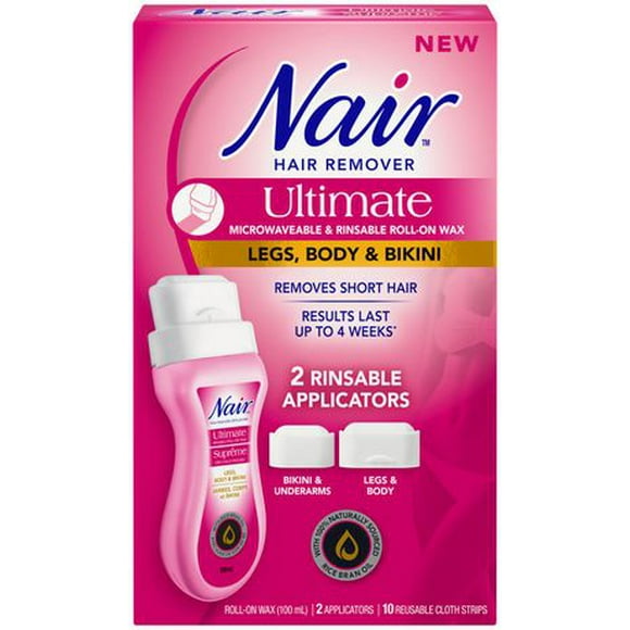 Nair Ultimate Microwaveable and Rinsable Roll-On Wax Legs Body and Bikini Hair Remover