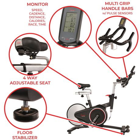 pulse cadence sf cycling capacity monitor sensor rate indoor bike weight drive magnetic sunny belt rear fitness health