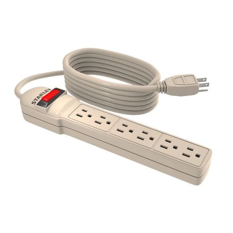 Stanley PowerMax 6-Outlet XL Power Strip With 15' Cord, 6-outlet