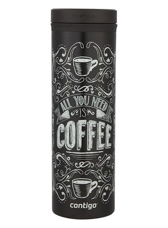 Contigo THERMALOCK TwistSeal Eclipse Stainless Steel Travel Mug All You Need is Coffee 20 oz. Black