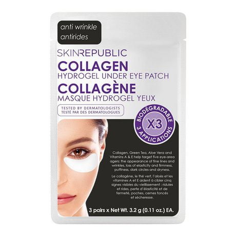 Skin Republic Collagene Masque Hydrogel Yeux Atténue les cernes et les poches