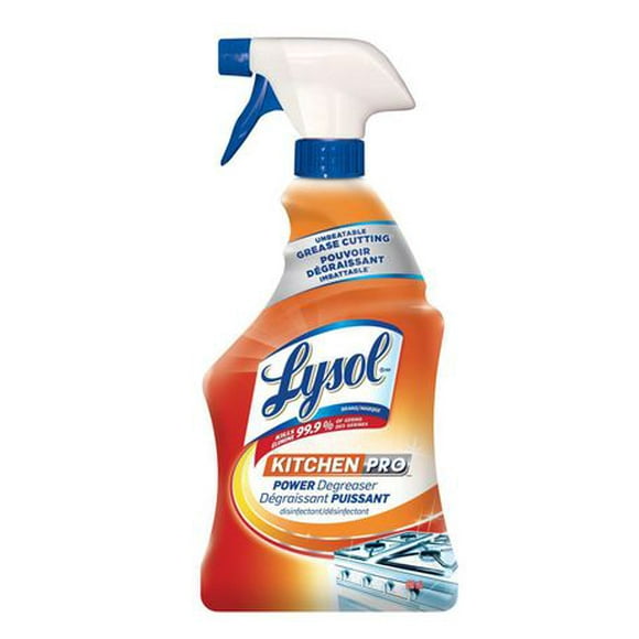 Lysol Antibacterial Kitchen Cleaner, Kitchen-Pro Power Degreaser, Unbeatable Grease Cutting, 650 mL