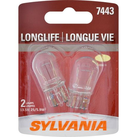 SYLVANIA 7443 Long Life Mini Bulbs, Pack of 2, 13.5V