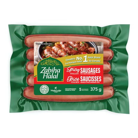 Zabiha Halal Italiennes Epicées Saucisses de Poulet Entièrement Cuites 100% halal et 100% délicieux!