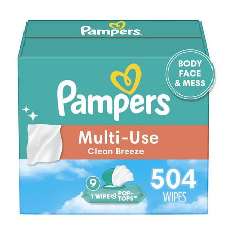 Pampers Baby Wipes Multi-Use Clean Breeze 9X Pop-Top
