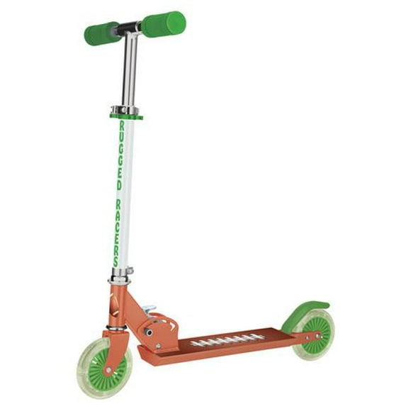 Rugged Racers – Trottinette pliable à 2 roues pour enfant avec design de football américain et roues lumineuses