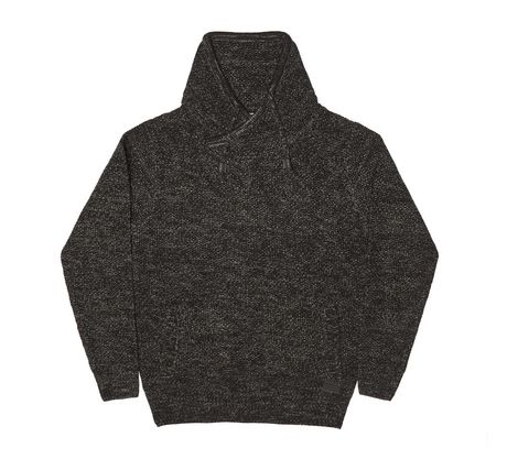 Dark Black Men's Long-Sleeve Cowl Neck Sweater | Walmart Canada