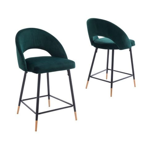 Heavenly Collection Green Velvet Counter Stool Walmart Canada   6000203302269 