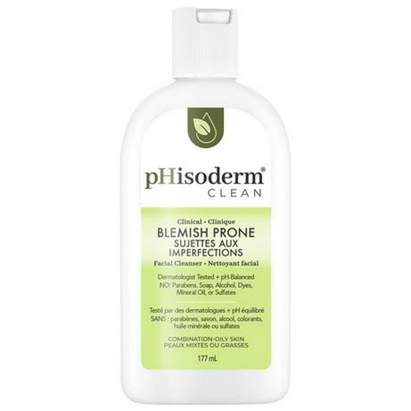 pHisoderm CLEAN Blemish-Prone Facial Cleanser with Salicylic Acid and Hyaluronic Acid, Paraben-Free, Soap-Free, Mineral Oil Free