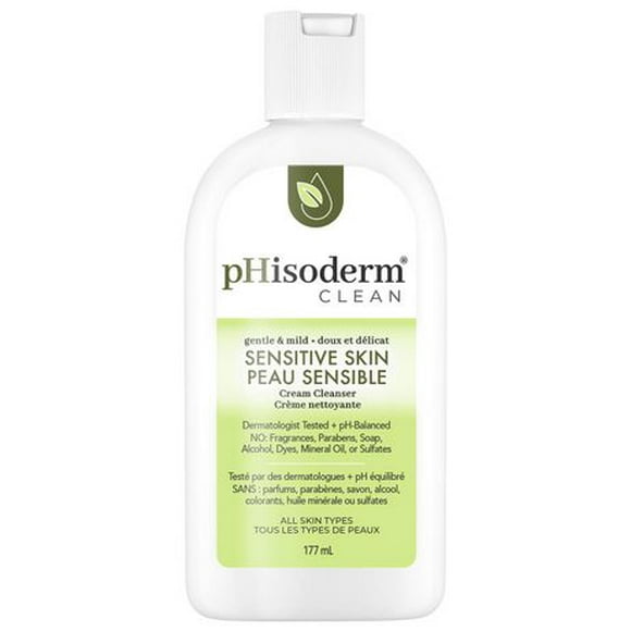 pHisoderm CLEAN Sensitive Skin Cream Facial Cleanser with Aloe Vera, Fragrance-Free, Paraben-Free, Soap-Free, Mineral Oil Free