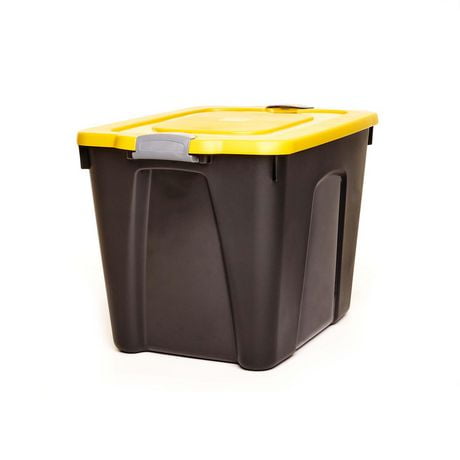 Homz® Durabilt® 22 Gallon Latching LLDPE container, Black and Yellow