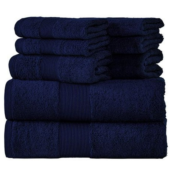Camelot 8 Piece 600 GSM 100% Zero Twist Cotton Towel Set, Highly Absorbent| 2 Bath Towels, 2 Hand Towels, and 4 Washcloths