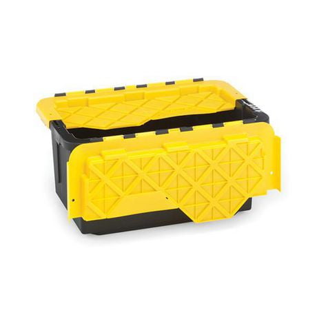 Homz® Durabilt® 15 Gallon Flip Lid Tough Storage, Black and Yellow