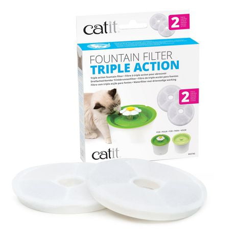 Catit Triple Action Fountain Filter - 2 pack, Fountain Filters