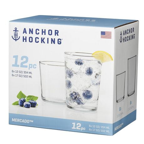 Anchor Hocking 12pc Mercado Drinkware Set, 12pc Mercado Drinkware Set