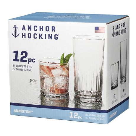 Anchor Hocking 12pc Anniston Drinkware Set, 12pc Anniston Drinkware Set