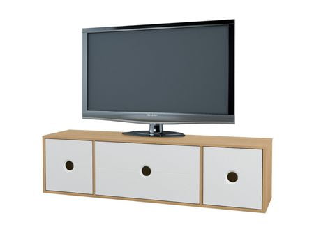 Nexera Domino 60-inch TV Stand, Natural Maple And White | Walmart Canada