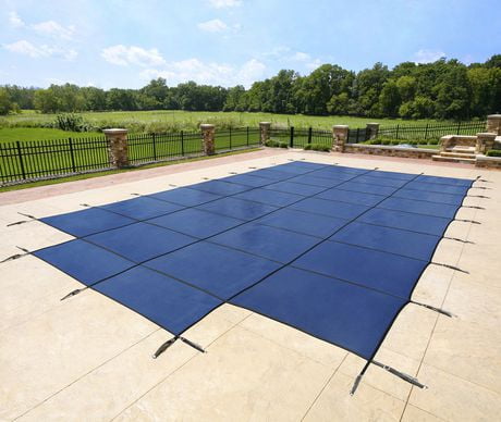 Blue Wave 16-ft x 32-ft Rectangular In Ground Pool Safety Cover w/ 4-ft ...