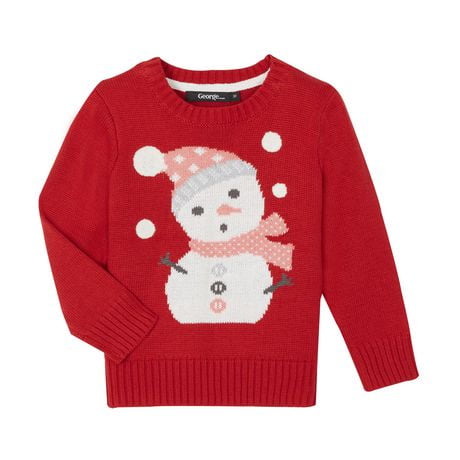George Toddler Girlsâ Applique Holiday Sweater | Walmart Canada