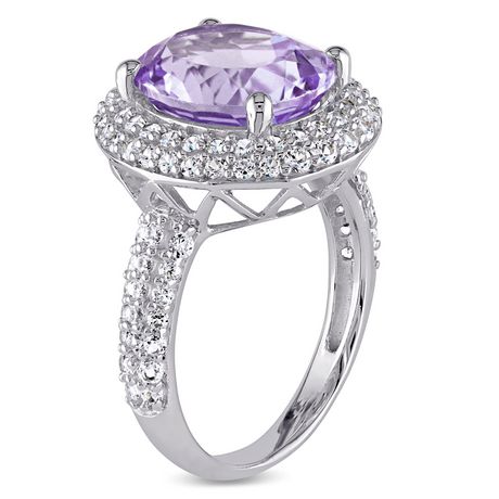 Tangelo 5.14 Carat T.G.W. Amethyst and Created White Sapphire Sterling ...