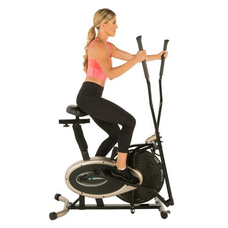 exerpeutic gold xl9 aero elliptical and exercise bike dual trainer
