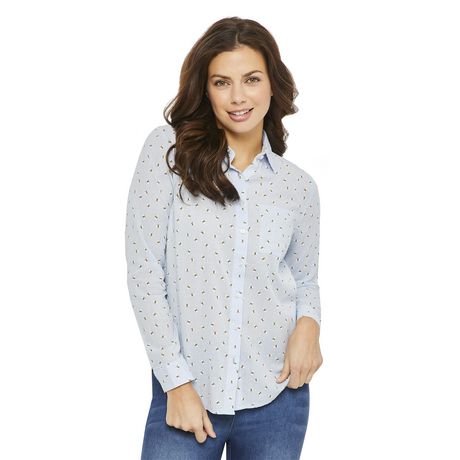 George Women's Bee Print Front Button Shirt | Walmart Canada