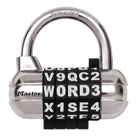 Master Lock Canada Master Lock Set-Your-Own Combination Lock #1534DBLK, 64mm, Letter Combination