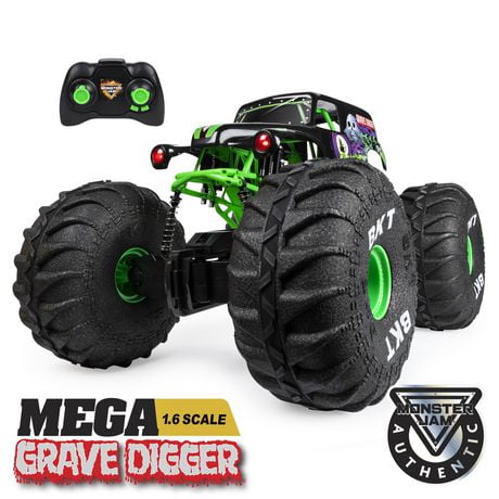 Monster Jam, Monster truck tout-terrain radiocommandée Mega Grave Digger officiel, échelle 1:6