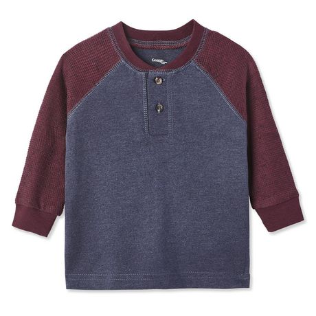 George Baby Boys' Raglan Waffle Sleeve Henley | Walmart Canada