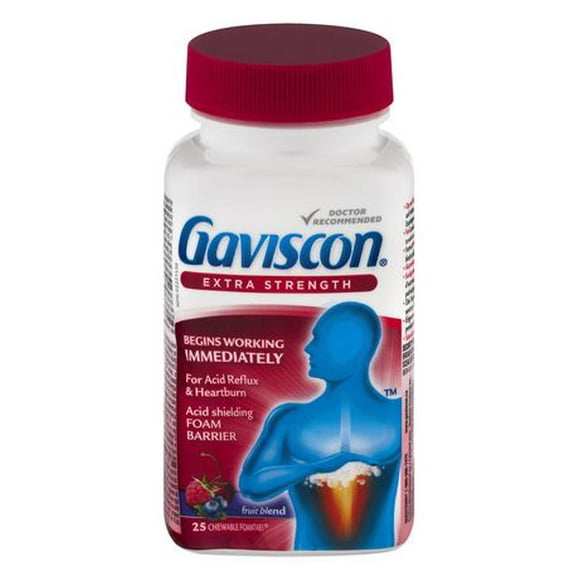 Gaviscon Extra Strength Chewable Foamtabs Fruit Blend 25 foamtabs à croquer