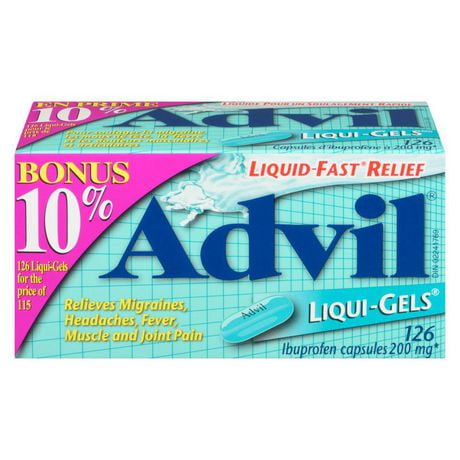 Advil Liqui-Gels Capsules d'Ibuprofène à 200 mg 126 Liqui-Gels