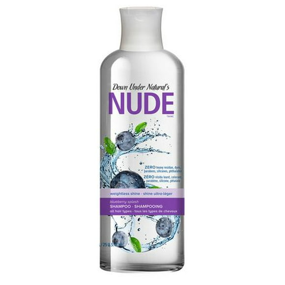 Shampoing shine ultra-léger Nude de Down Under Natural's aux bleuets