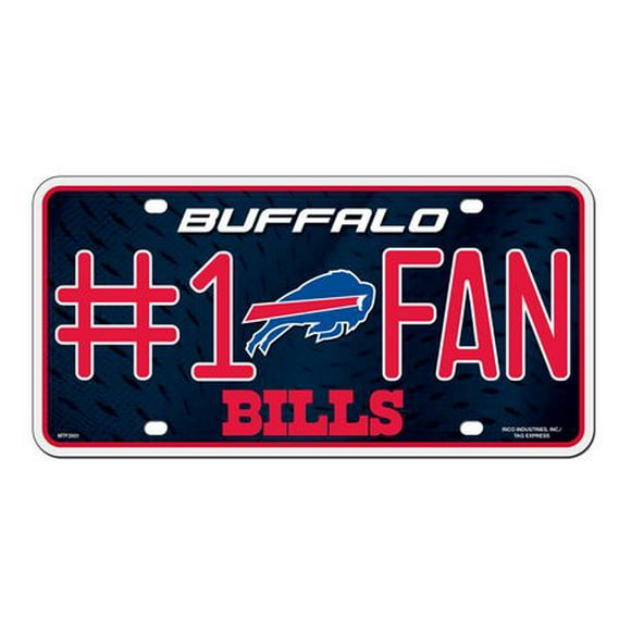 Plaque d’immatriculation en métal des Bills de Buffalo de la NFL