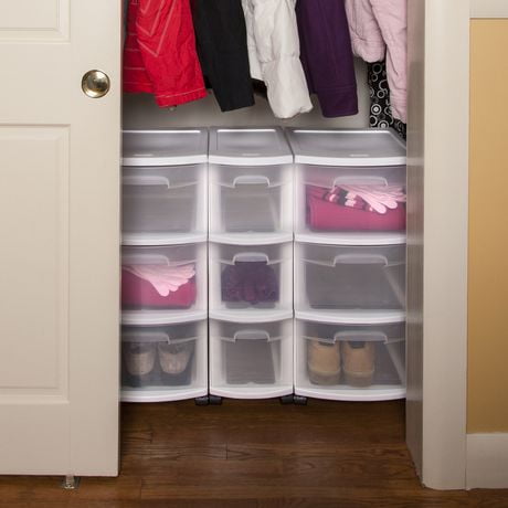 Sterilite Narrow 3 Drawer White Cart Walmart Canada
