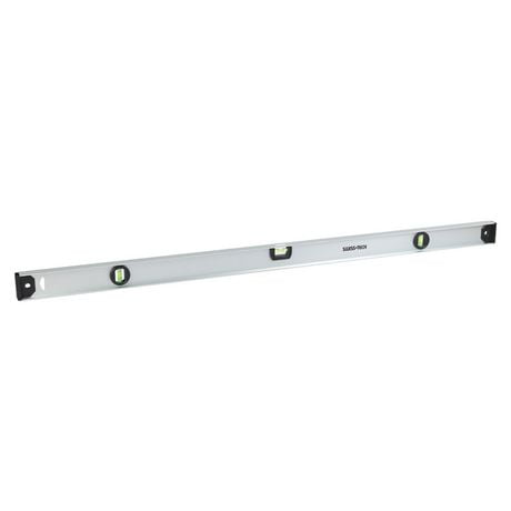 Swiss Tech 48" Aluminum I-Beam Level 3 vial, Silver anodized finish