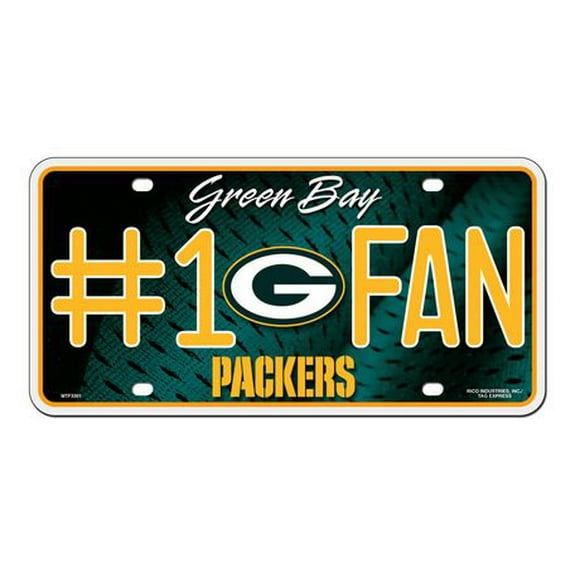 Plaque d’immatriculation en métal NFL Green Bay Packers