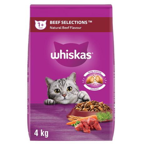 Nourriture sèche pour chats WHISKAS Sélections de bœuf Protéines de haute qualité avec arôme naturel de bœuf 2 - 9.1kg