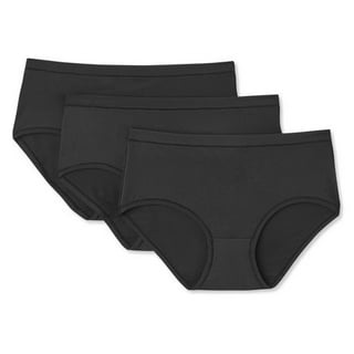 WANDER Womens Seamless Underwear 3-Pack Pure Invisible Breathable Brief  Ladies Stretch Hipster Panties, A:black*3, Large