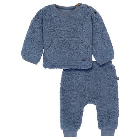 Modern Moments par Gerber - Ensemble de poche Kanga en micro peluche 2 pièces - Bleu