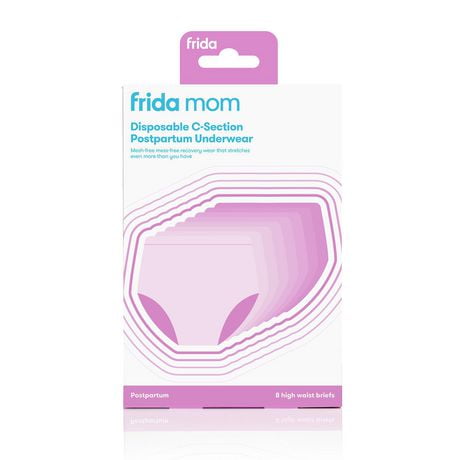 Frida Mom - Fridababy - Sous-vêtements post-partum jetables taille haute - Récupération de la section C - Super doux, extensible, sans latex - Sac d'hôpital essentiel - Ordinaire Paquet de 8