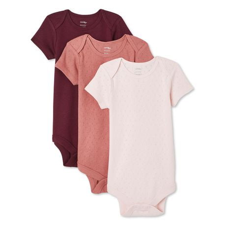 George Baby Girls' Bodysuit 3-Pack, Sizes 0-12 months