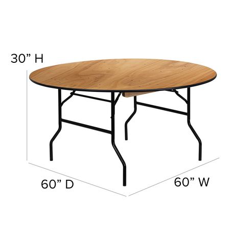 60 Round Wood Folding Banquet Table, 60 Round Wood Folding Table