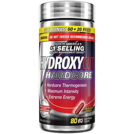 Hydroxycut Hardcore Capsules, Weight Management, Weight Loss Pills for Women & Men,  Energy Pills to Lose Weight, Metabolism Booster for Weight Loss, Weightloss & Energy Supplements, 80ct, 80 capsules