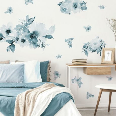 ROOMMATES WATERCOLOR FLORAL PEEL & STICK WALL DECALS