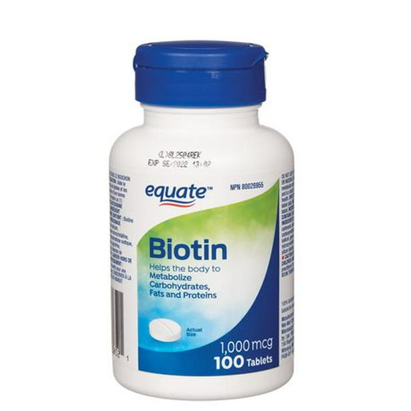 Equate Biotin 1,000 Mcg, 100 Coated Tablets
