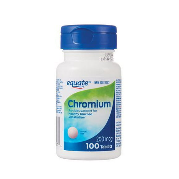 Equate Chromium 200mcg, 100 Tablets