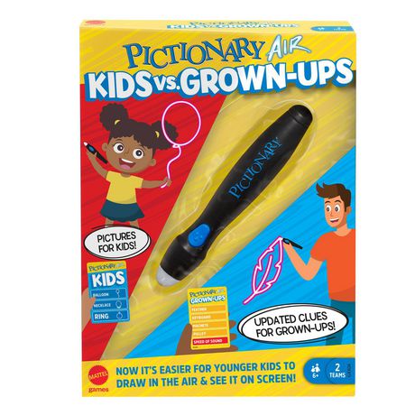 Pictionary Air Kids Vs Grown-Ups Family Drawing Game Multi
