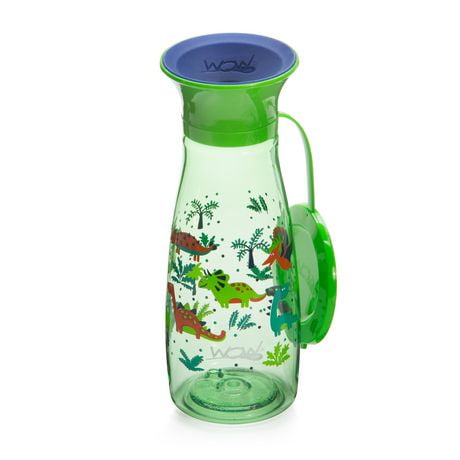 Gobelet Wow Cup® Mini 360° en TRITAN® avec couvercle fraîcheur - 12 oz -Dinosaures verts